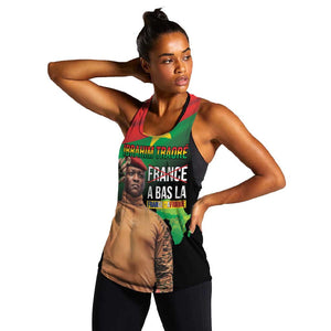 Traore Burkina Faso A Bas La Francafrique Women Racerback Tank