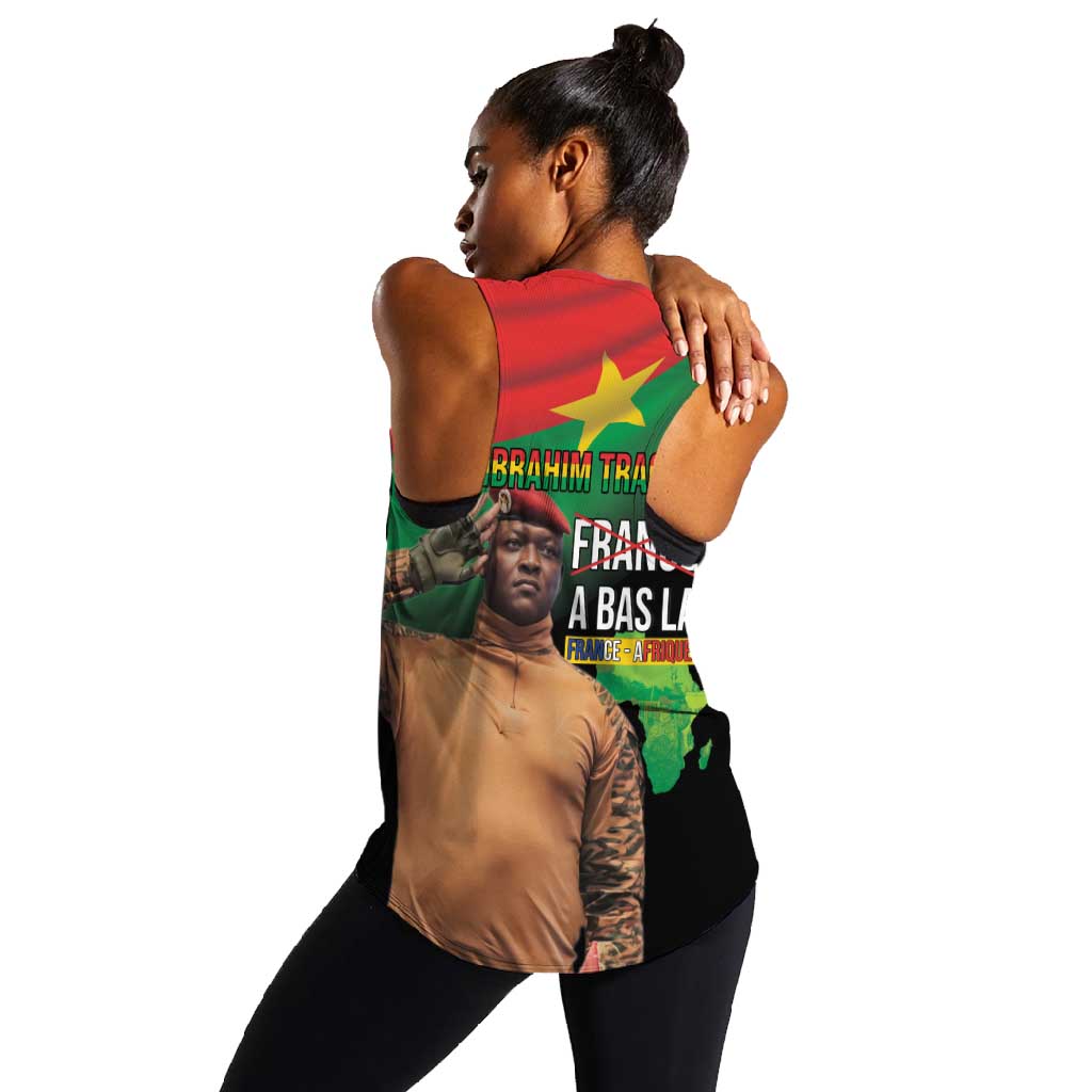 Traore Burkina Faso A Bas La Francafrique Women Racerback Tank