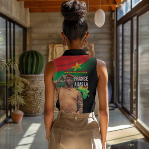 Traore Burkina Faso A Bas La Francafrique Women Sleeveless Polo Shirt