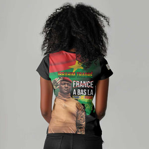 Traore Burkina Faso A Bas La Francafrique Women V-Neck T-Shirt