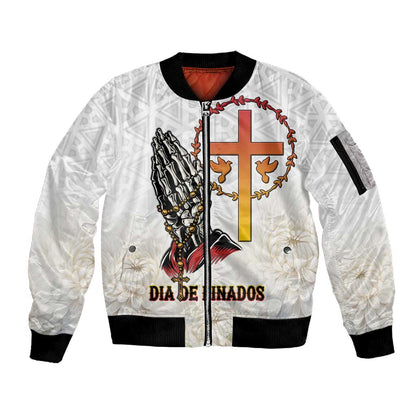 Gone but Never Forgotten Sleeve Zip Bomber Jacket Angola All Souls Day - African Pride