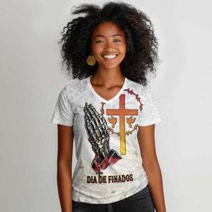 Gone but Never Forgotten Women V-Neck T-Shirt Angola All Souls Day - African Pride