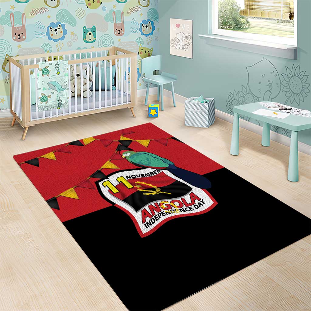 Happy Angola Independence Day Area Rug With Red-crested Turaco - African Pride