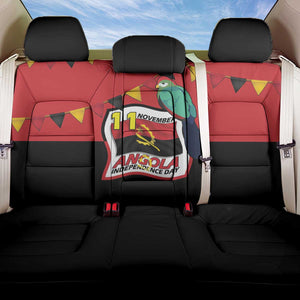 Happy Angola Independence Day Back Car Seat Cover With Red-crested Turaco - African Pride