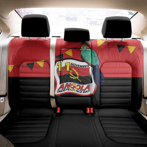 Happy Angola Independence Day Back Car Seat Cover With Red-crested Turaco - African Pride