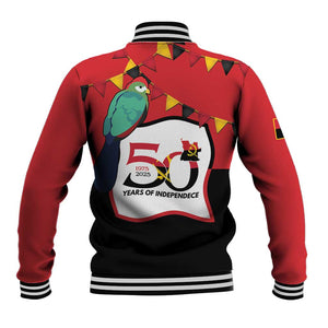 Happy Angola Independence Day Baseball Jacket With Red-crested Turaco - African Pride
