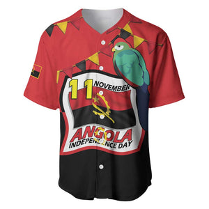 Happy Angola Independence Day Baseball Jersey With Red-crested Turaco - African Pride