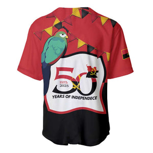 Happy Angola Independence Day Baseball Jersey With Red-crested Turaco - African Pride