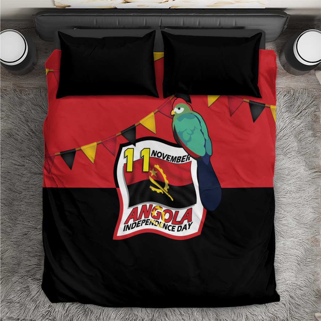 Happy Angola Independence Day Bedding Set With Red-crested Turaco - African Pride