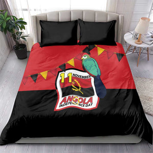 Happy Angola Independence Day Bedding Set With Red-crested Turaco - African Pride