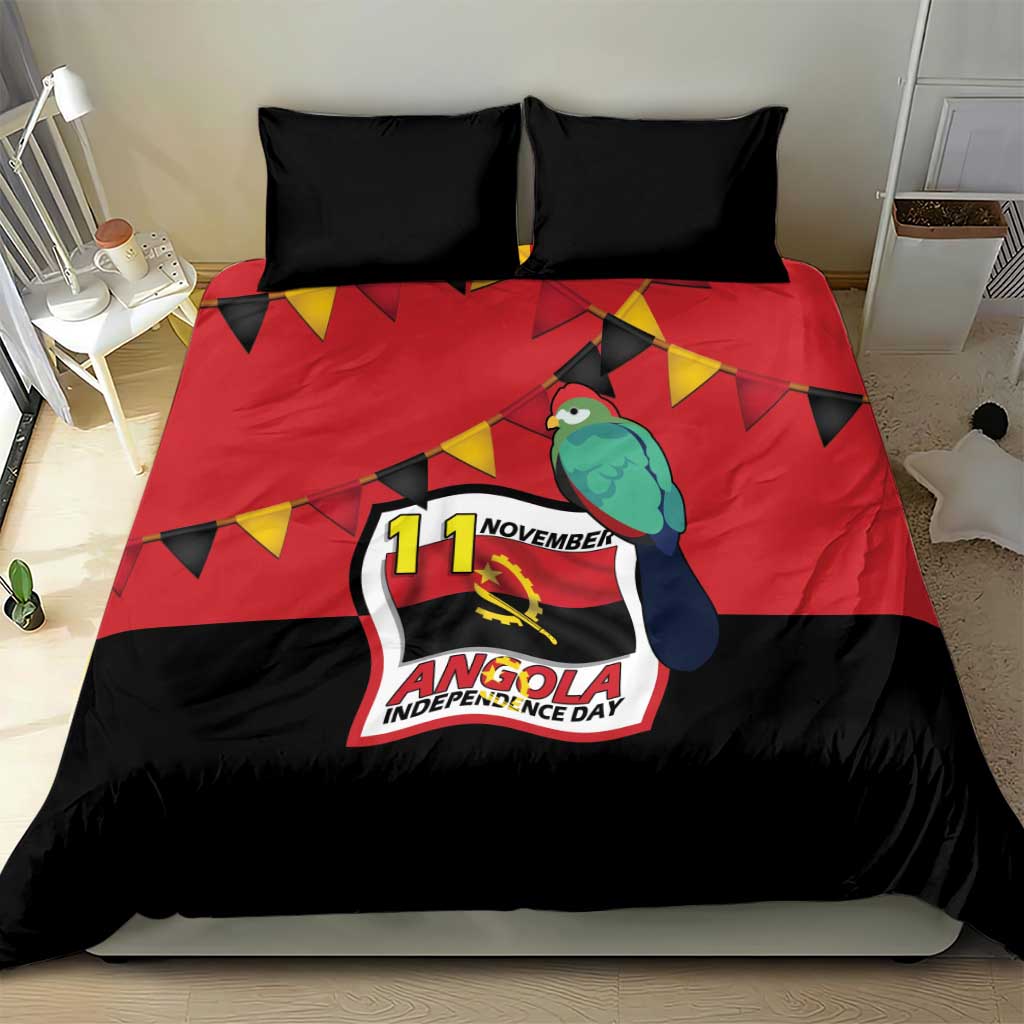 Happy Angola Independence Day Bedding Set With Red-crested Turaco - African Pride