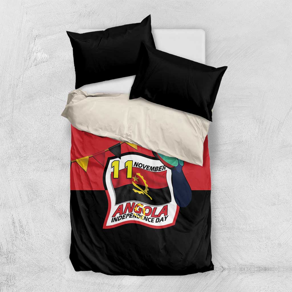 Happy Angola Independence Day Bedding Set With Red-crested Turaco - African Pride