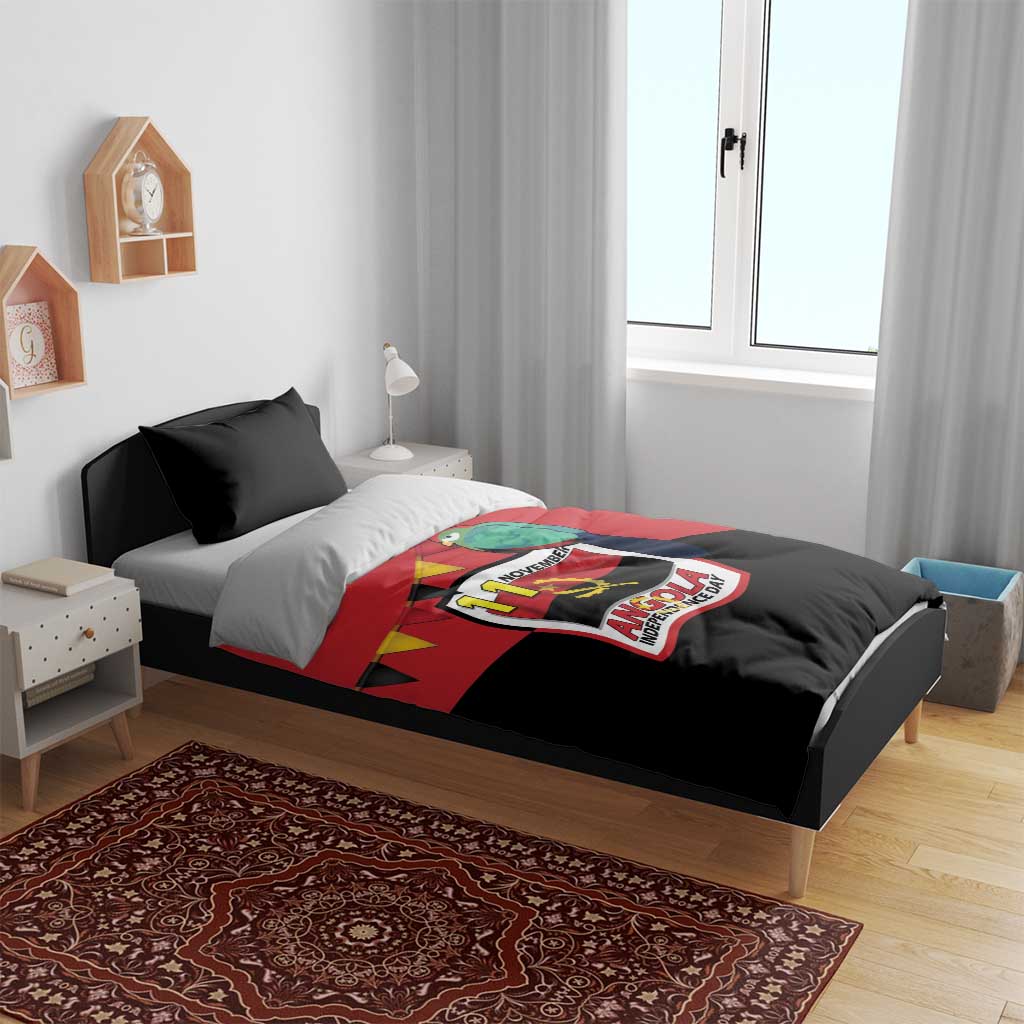Happy Angola Independence Day Bedding Set With Red-crested Turaco - African Pride