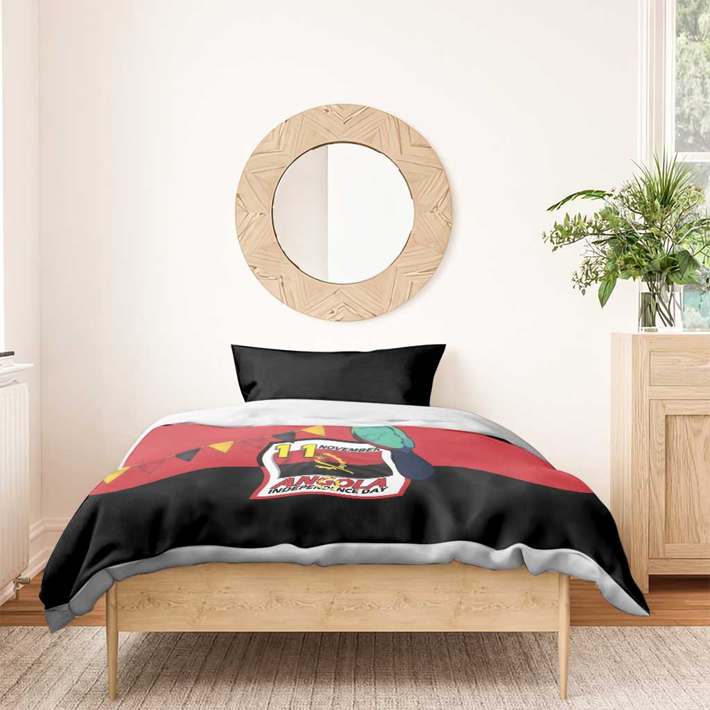 Happy Angola Independence Day Bedding Set With Red-crested Turaco - African Pride