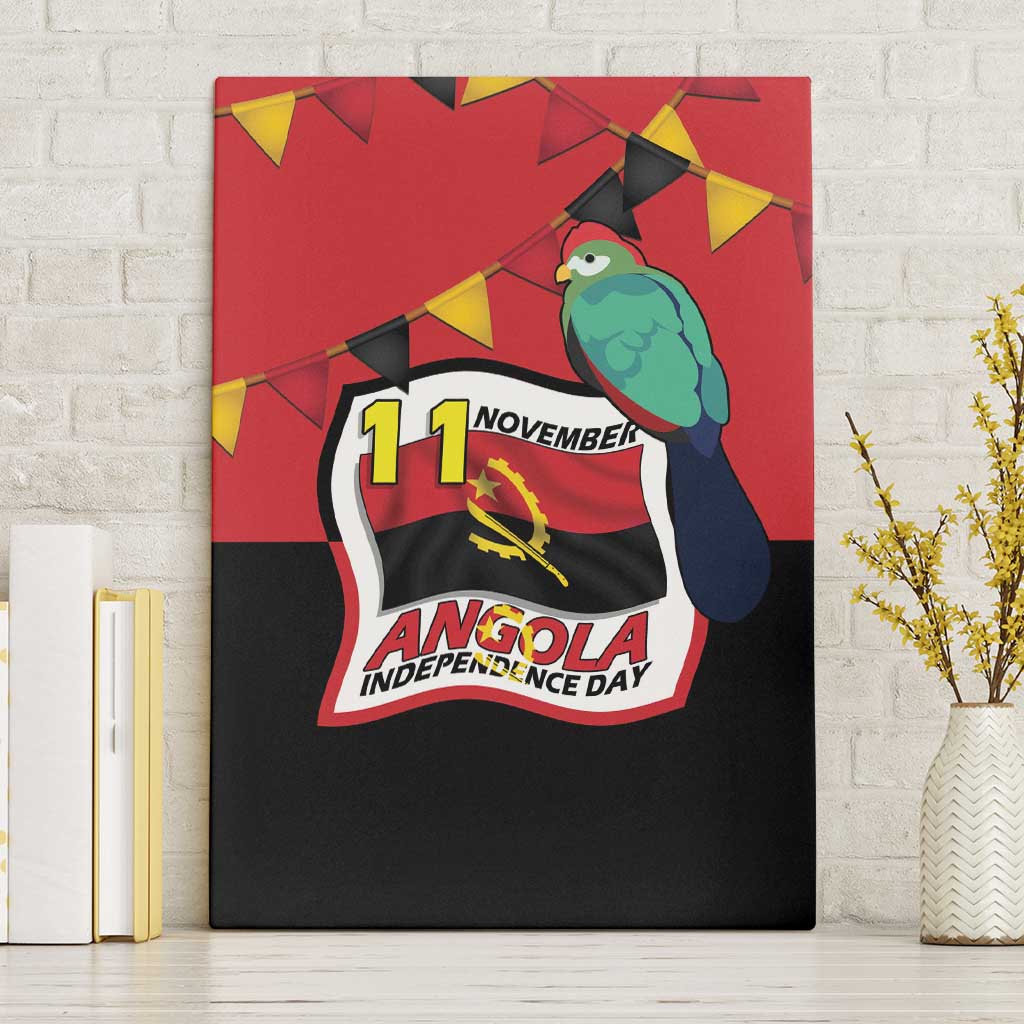 Happy Angola Independence Day Canvas Wall Art With Red-crested Turaco - African Pride