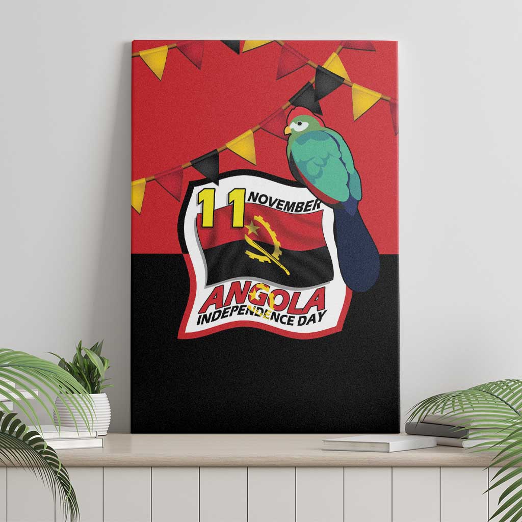 Happy Angola Independence Day Canvas Wall Art With Red-crested Turaco - African Pride