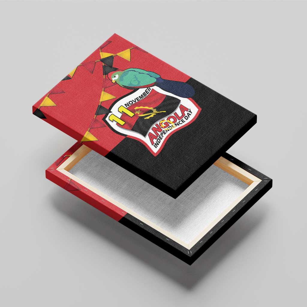 Happy Angola Independence Day Canvas Wall Art With Red-crested Turaco - African Pride