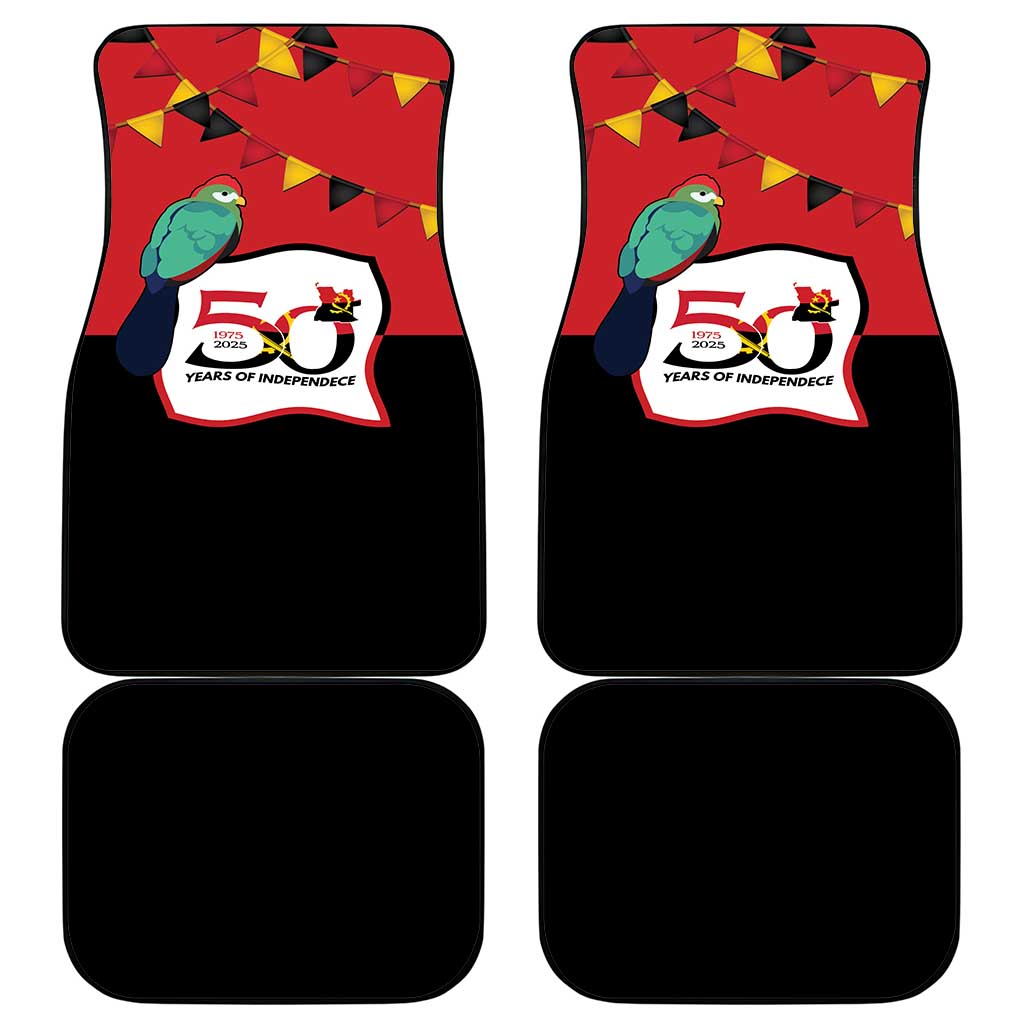 Happy Angola Independence Day Car Mats With Red-crested Turaco - African Pride