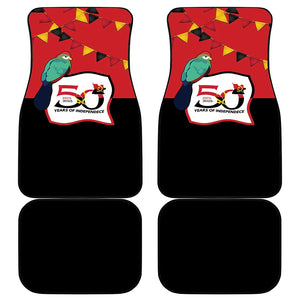 Happy Angola Independence Day Car Mats With Red-crested Turaco - African Pride