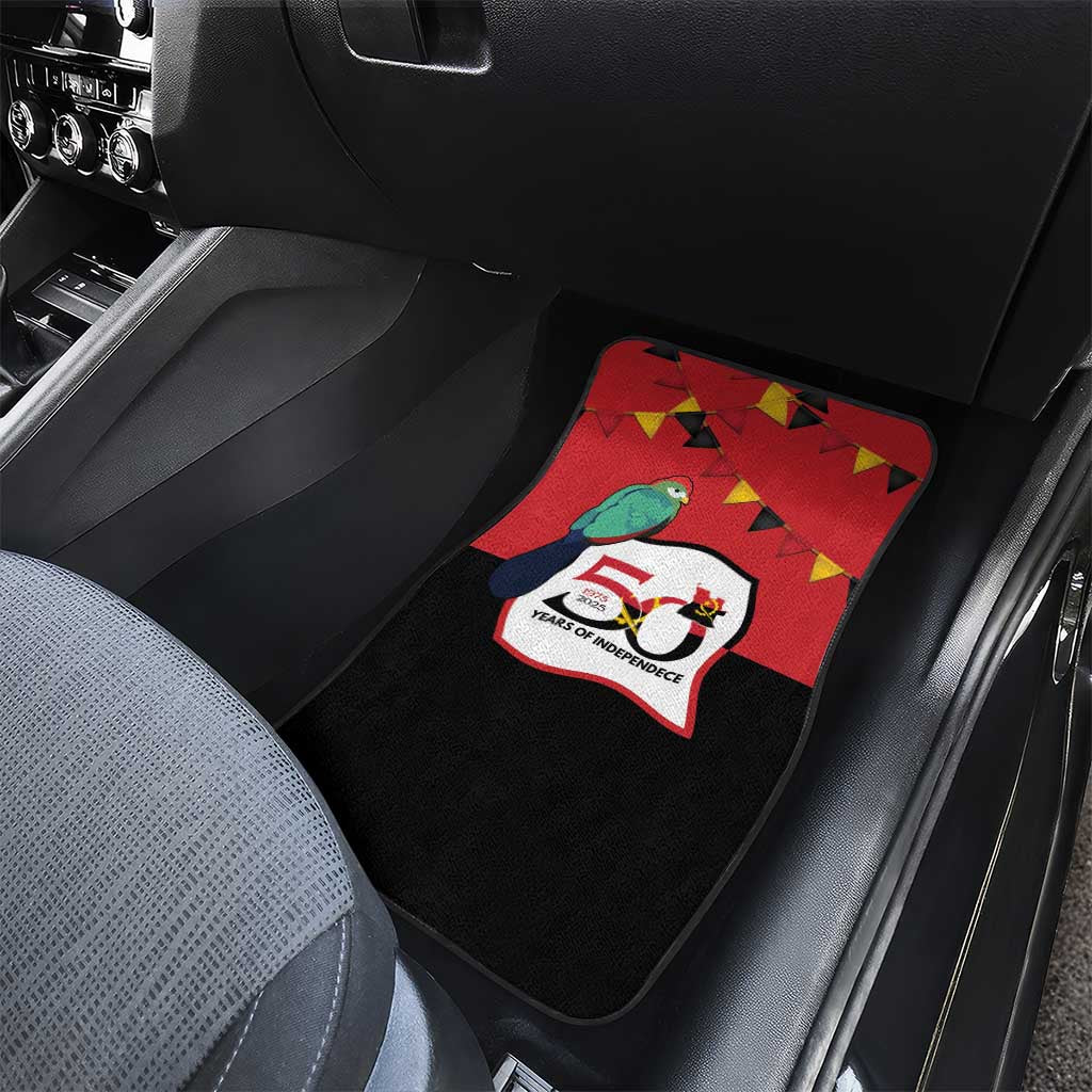 Happy Angola Independence Day Car Mats With Red-crested Turaco - African Pride