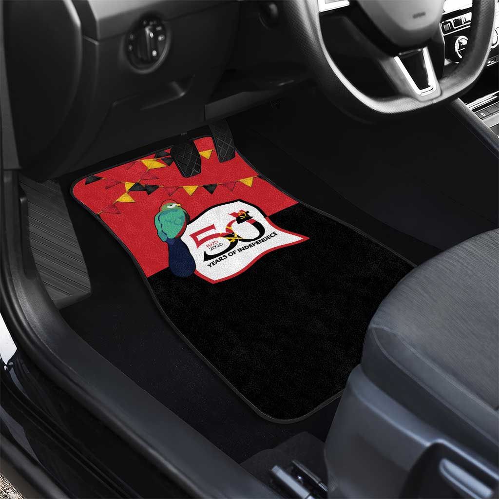 Happy Angola Independence Day Car Mats With Red-crested Turaco - African Pride