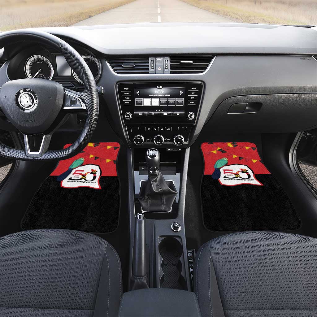 Happy Angola Independence Day Car Mats With Red-crested Turaco - African Pride