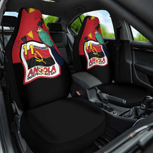 Happy Angola Independence Day Car Seat Cover With Red-crested Turaco - African Pride
