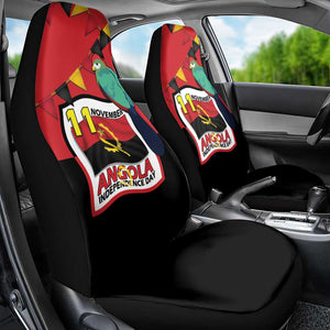 Happy Angola Independence Day Car Seat Cover With Red-crested Turaco - African Pride