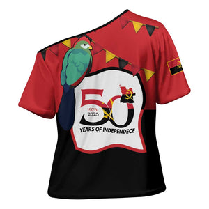 Happy Angola Cross Shoulder Shirt 50 Years of Independence