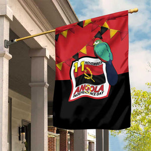 Happy Angola Independence Day Garden Flag With Red-crested Turaco - African Pride