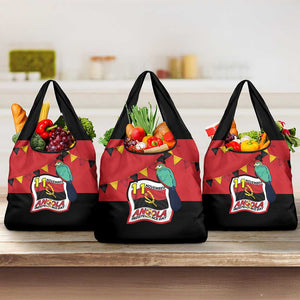 Happy Angola Independence Day Grocery Bag With Red-crested Turaco - African Pride