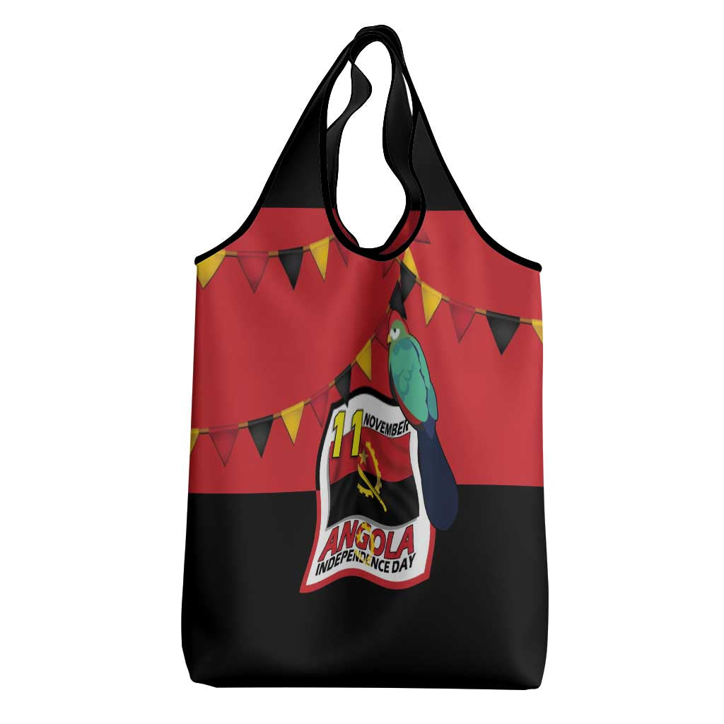 Happy Angola Independence Day Grocery Bag With Red-crested Turaco - African Pride