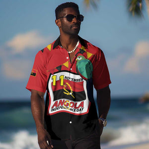 Happy Angola Independence Day Hawaiian Shirt With Red-crested Turaco - African Pride