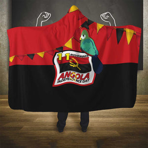 Happy Angola Independence Day Hooded Blanket With Red-crested Turaco - African Pride