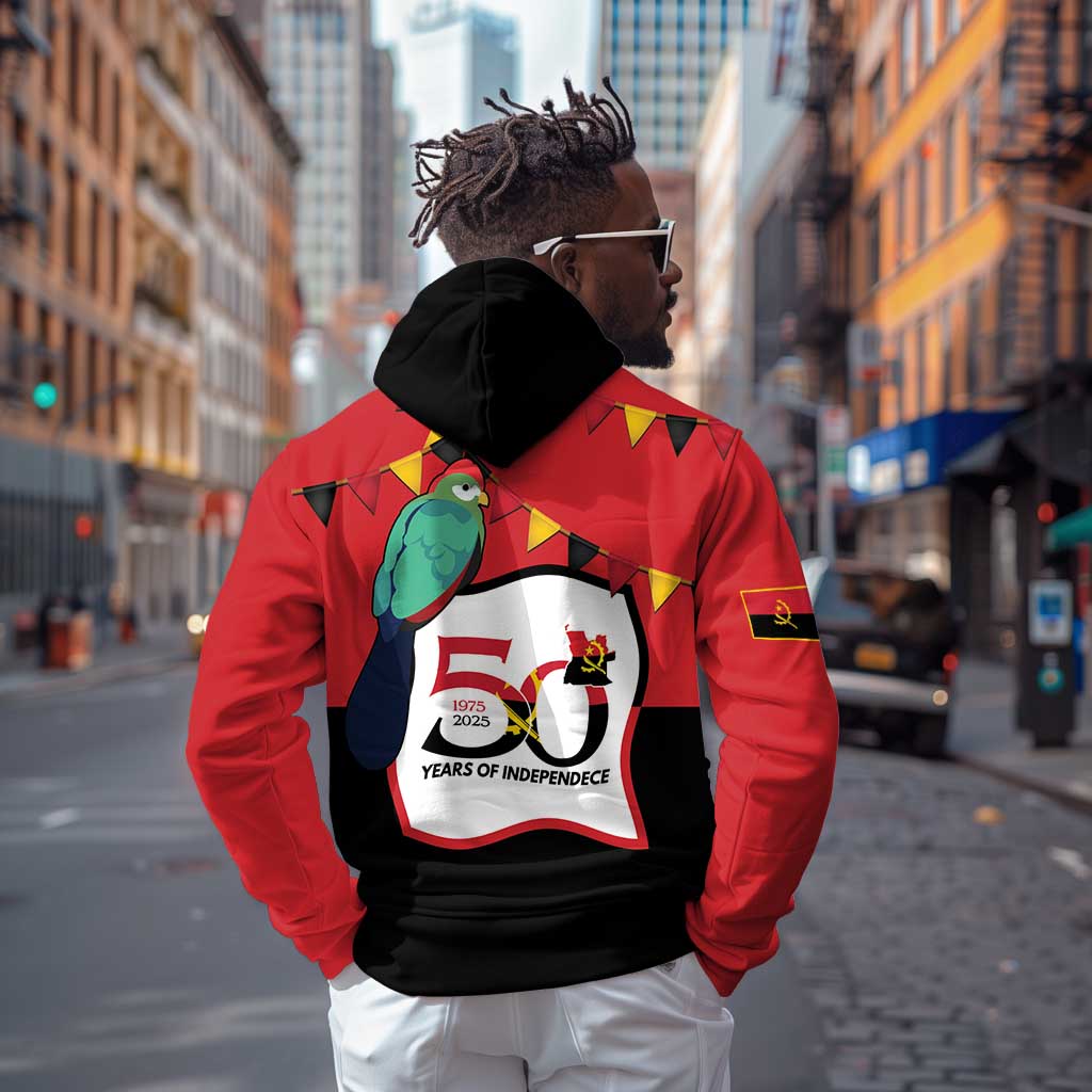 Happy Angola Independence Day Hoodie With Red-crested Turaco - African Pride