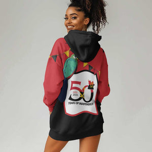 Happy Angola Independence Day Hoodie Dress With Red-crested Turaco - African Pride