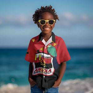 Happy Angola Independence Day Kid Hawaiian Shirt With Red-crested Turaco - African Pride