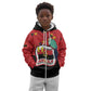 Happy Angola Independence Day Kid Hoodie With Red-crested Turaco - African Pride