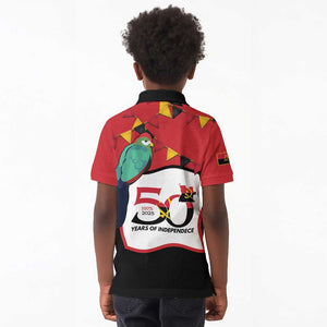 Happy Angola Independence Day Kid Polo Shirt With Red-crested Turaco - African Pride