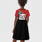 Happy Angola Independence Day Kid Short Sleeve Dress With Red-crested Turaco - African Pride