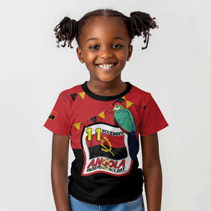 Happy Angola Independence Day Kid T shirt With Red-crested Turaco - African Pride