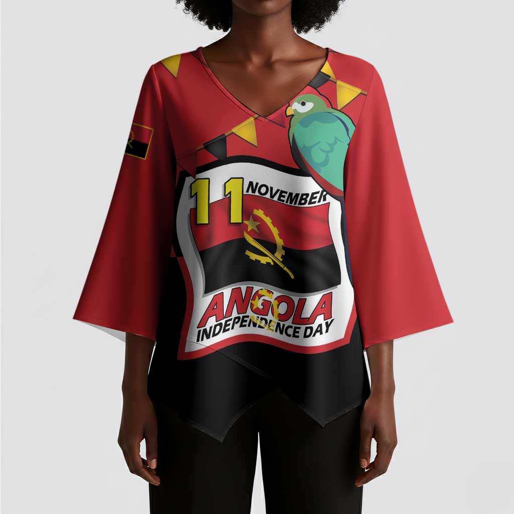 Happy Angola Kimono Sleeve Blouse 50 Years of Independence