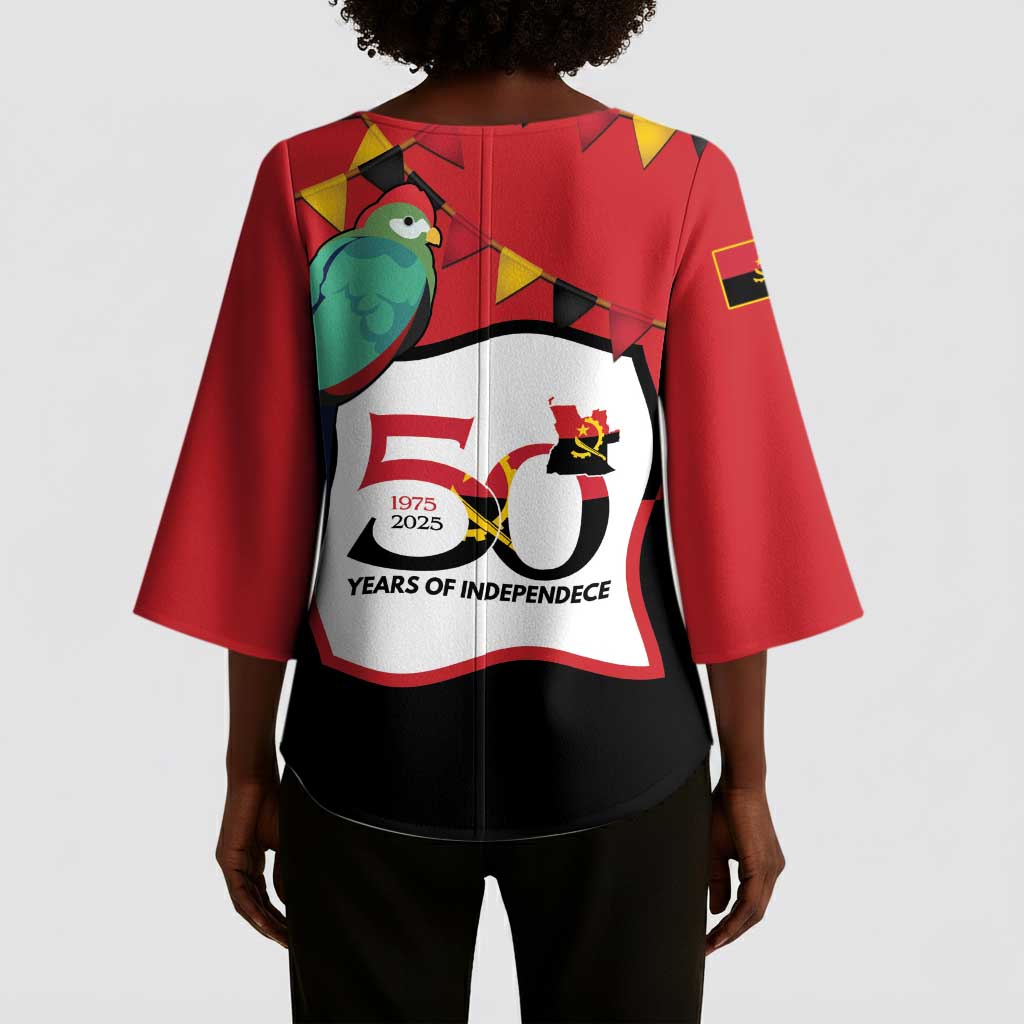 Happy Angola Kimono Sleeve Blouse 50 Years of Independence