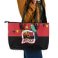 Happy Angola Independence Day Leather Tote Bag With Red-crested Turaco - African Pride