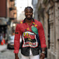 Happy Angola Independence Day Long Sleeve Button Shirt With Red-crested Turaco - African Pride