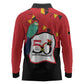 Happy Angola Independence Day Long Sleeve Polo Shirt With Red-crested Turaco - African Pride