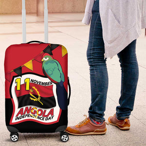 Happy Angola Independence Day Luggage Cover With Red-crested Turaco - African Pride