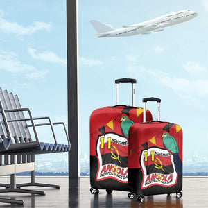 Happy Angola Independence Day Luggage Cover With Red-crested Turaco - African Pride