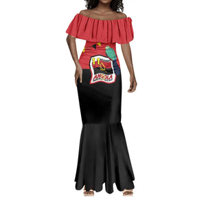 Happy Angola Independence Day Mermaid Dress With Red-crested Turaco - African Pride