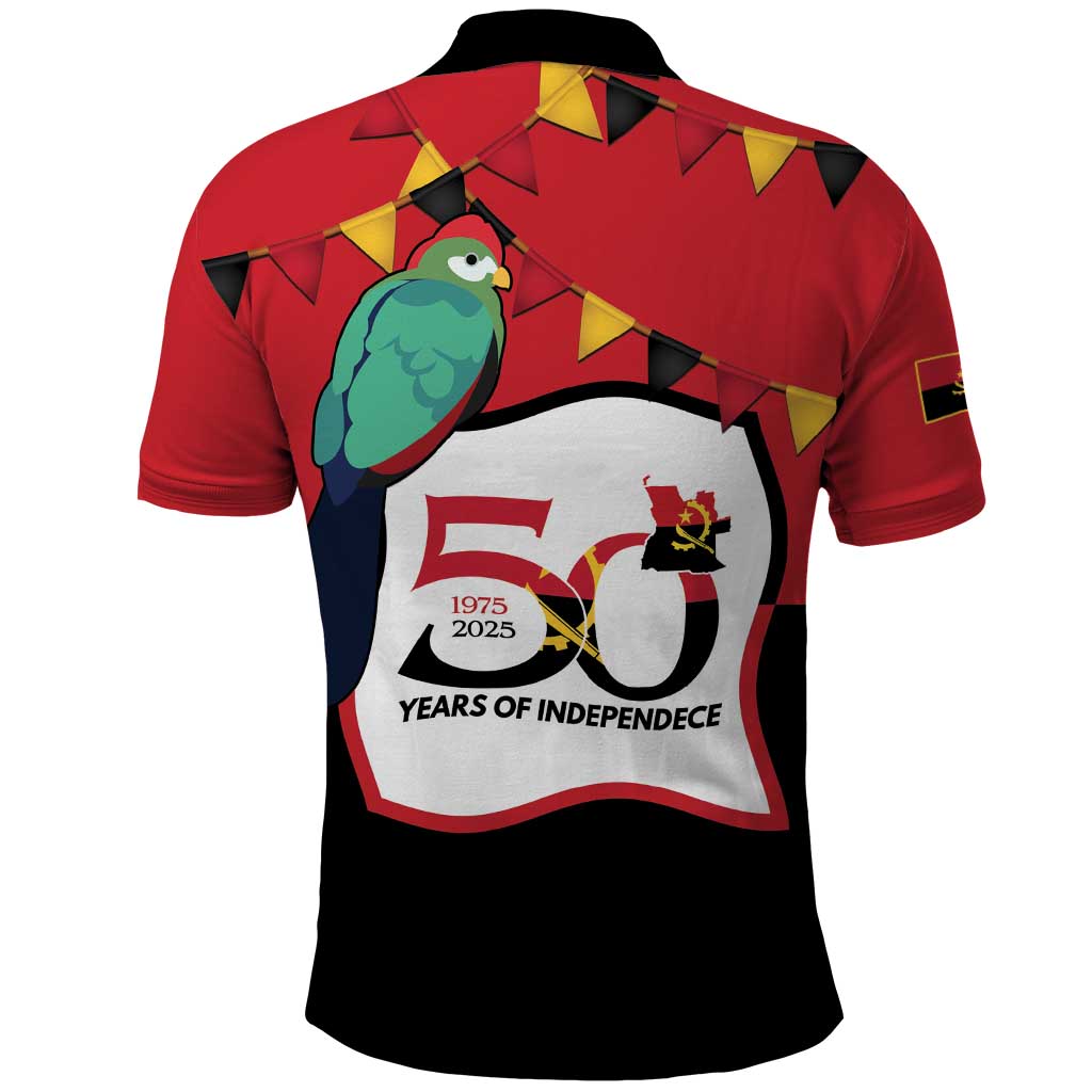Happy Angola Independence Day Polo Shirt With Red-crested Turaco - African Pride